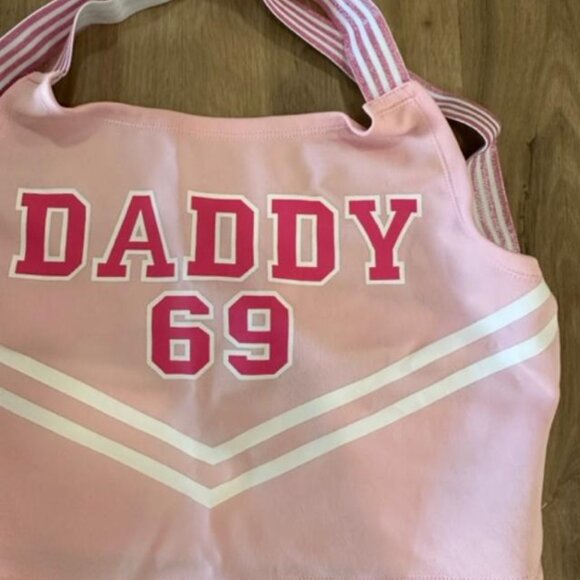 Dolls Kill Halloween Cheerleader Daddy 69 Costume- PINK - Picture 7 of 14